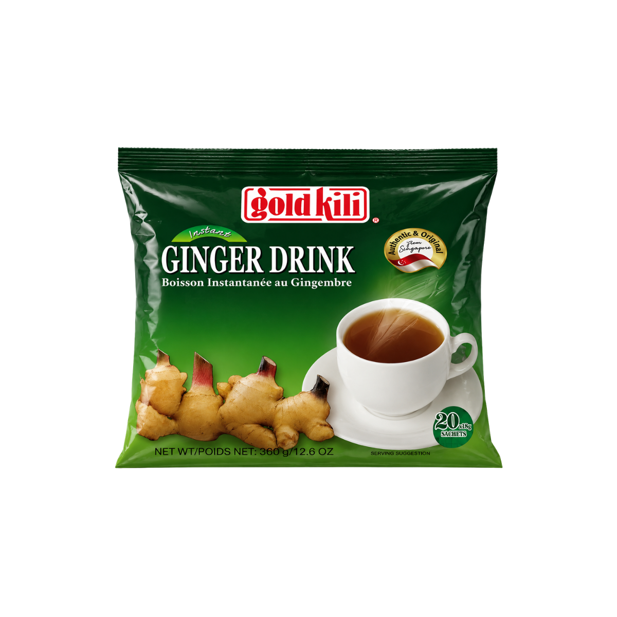 Instant Ingwer Tee 360g - Ginger Drink 20x18g stk - Gold Kili